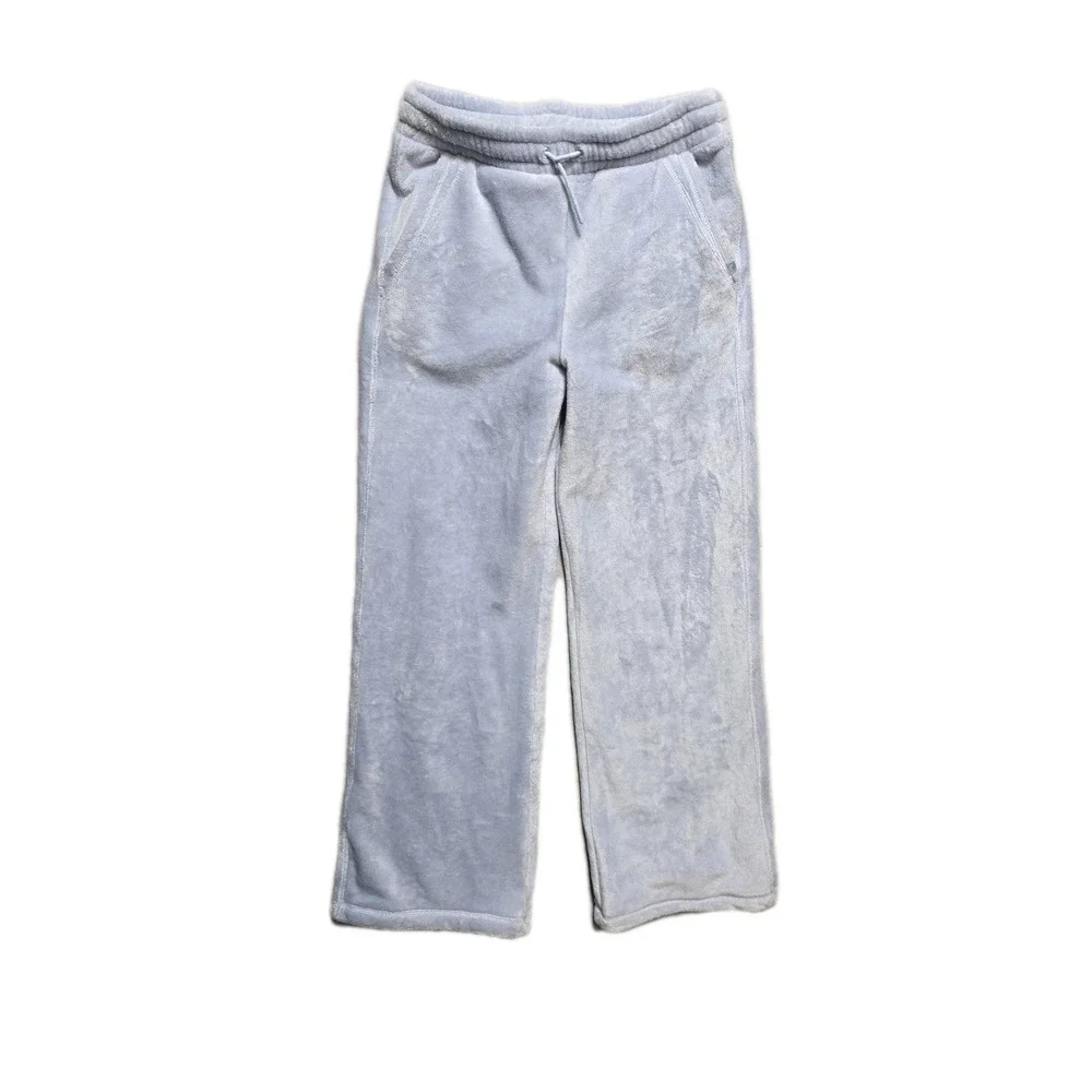 Athleta Girl Fleece Straight Pants‎  XL 14 Blue Drawstrings